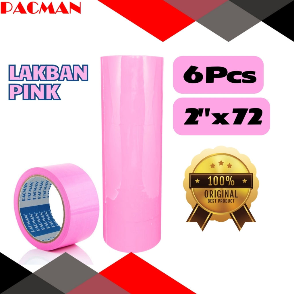

Lakban warna pink merk Pacman original 100% 1 slop (6 pcs)
