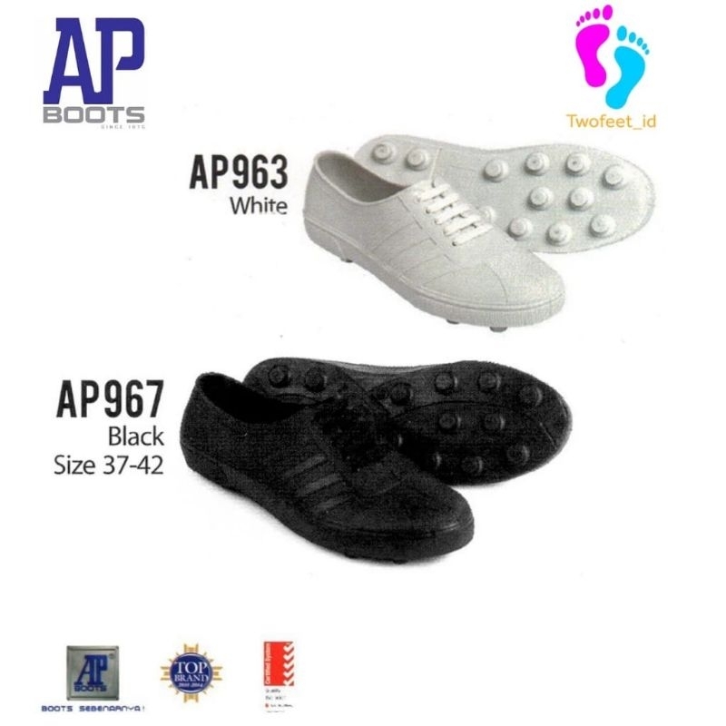 Sepatu Karet AP Boots Multi Fungsi- AP PUL BOLA 963 Putih & 967 HitamAP Boot SEPATU PETANI DAN BERKE
