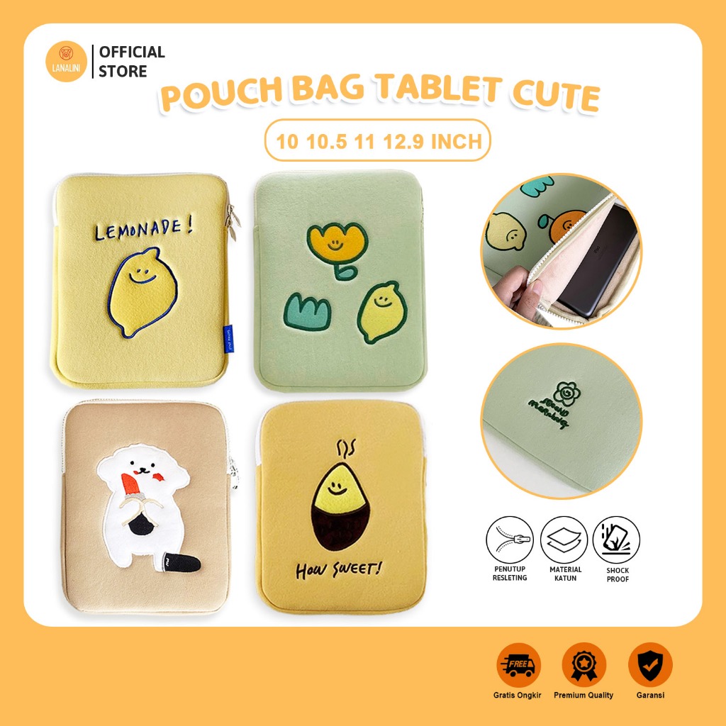 Itel Pad 1 10.1 inch Sleeve Sarung Tas Pouch Pelindung Case Tablet  Multifungsi Shockproof Bahan Teb
