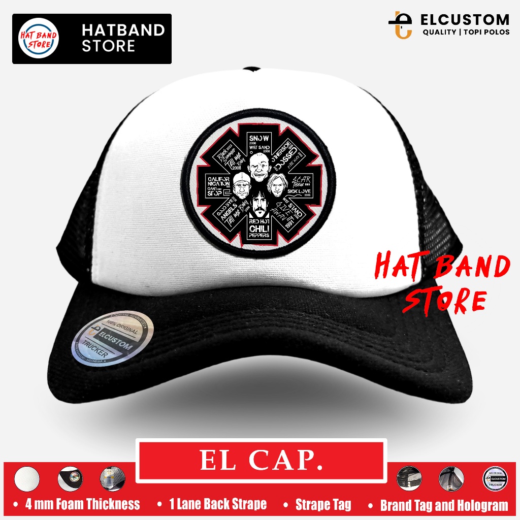 Topi Trucker RHCP Patch / Topi Patch RHCP / Topi Fashion / Trucker Hat / Topi Jaring Distro / Topi D