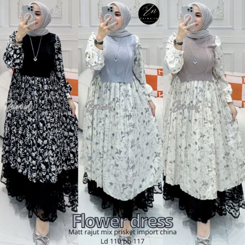Flower Dress Midi Jumbo ori by zaina