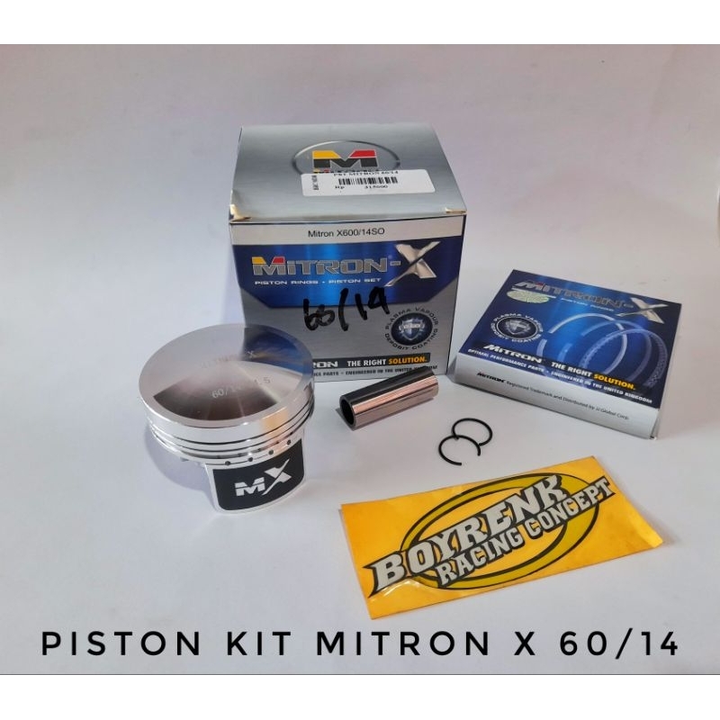 PISTON KIT SEHER SEKER CUSTOME DOME MENTAH MITRON X 60 PIN 14 - BOYRENK RACING