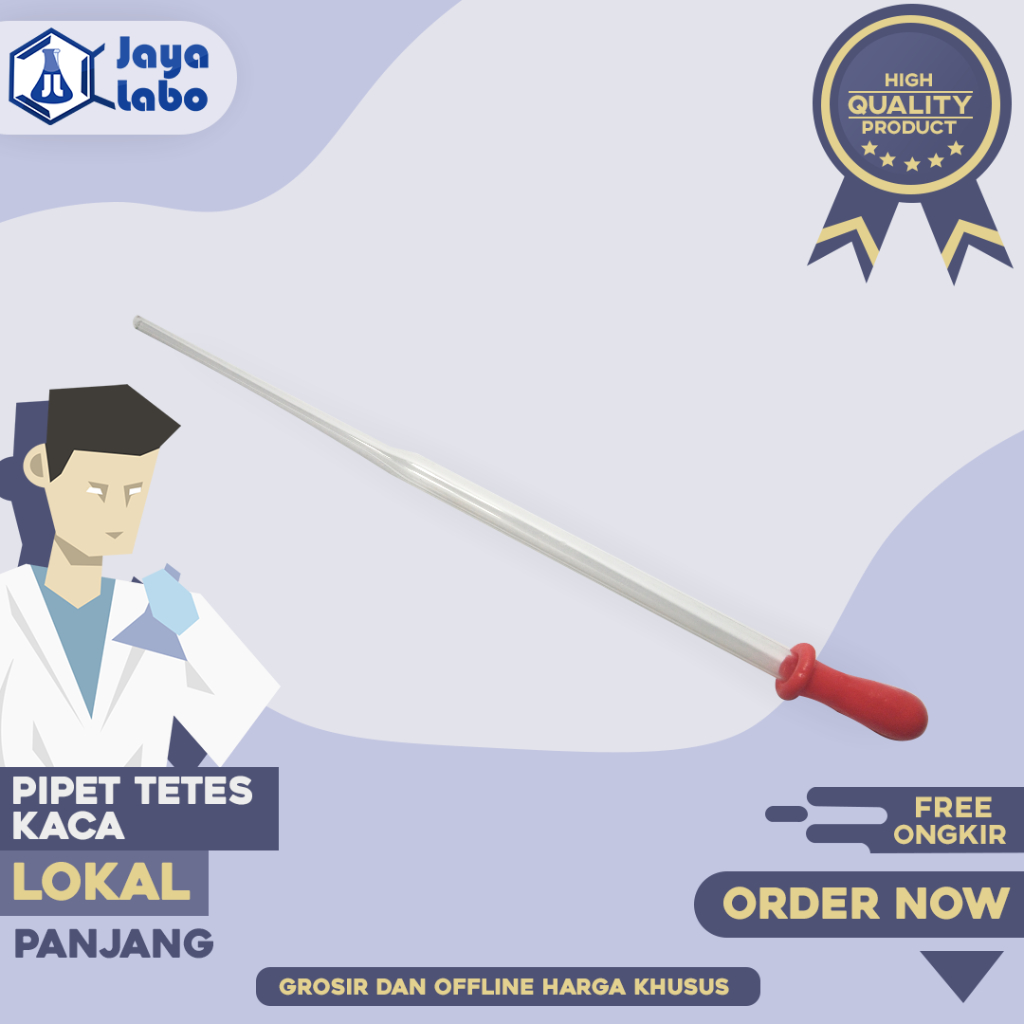 Pipet Tetes Kaca Panjang 20 cm (MINIMAL ORDER 5 PCS )