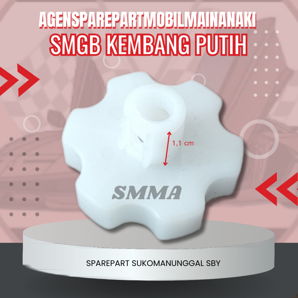 SMMA || SAMBUNGAN GEARBOX STIR KEMBANG PUTIH POWER STEERING MOBIL MAINAN AKI ANAK PLIKO
