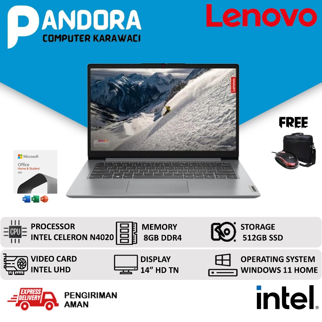 LAPTOP LENOVO IDEAPAD SLIM 1 14 N4020 8GB 512SSD WINDOWS 11
