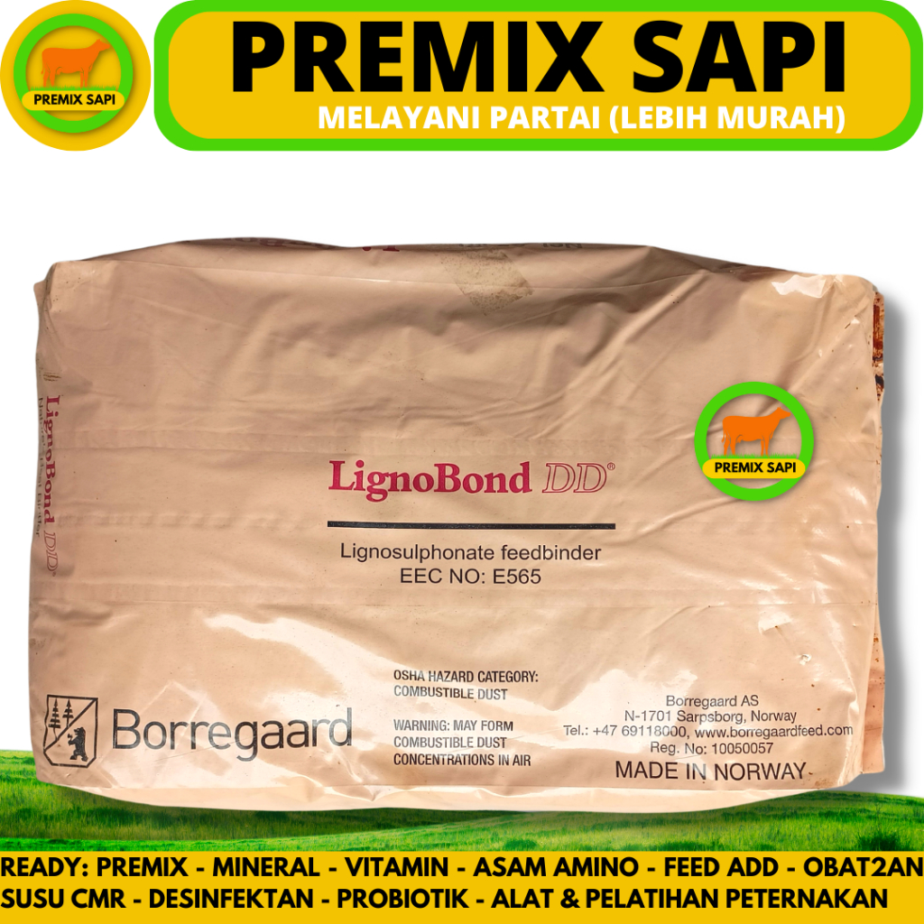 LIGNOBOND DD 25 KG - Pellet Binder Pakan - Perekat Pelet Untuk Pakan Hewan Ikan Kelinci Sapi Kambing