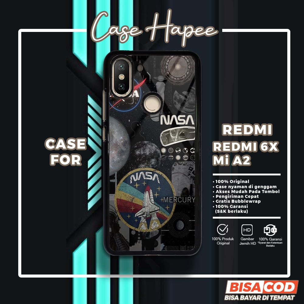 Case Redmi 6X Mi A2 Casing Redmi 6X Mi A2 [NASA] Casehapee Case Glossy Case Aesthetic Custom Case Pr