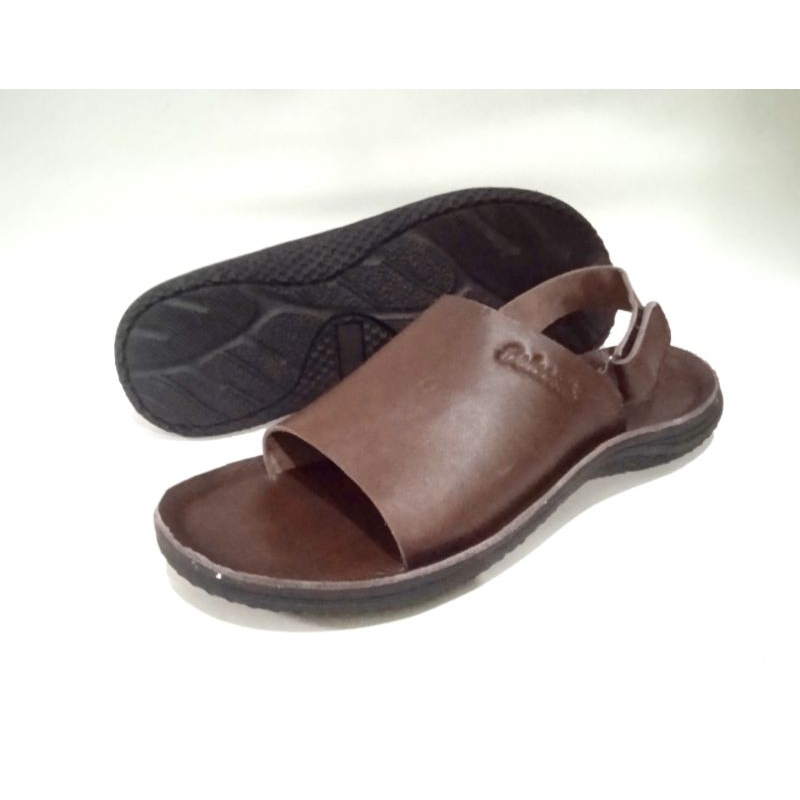 DELCOSTA Sandal Pria Terbaru Sandal Selop Kulit Pria Tali Belakang