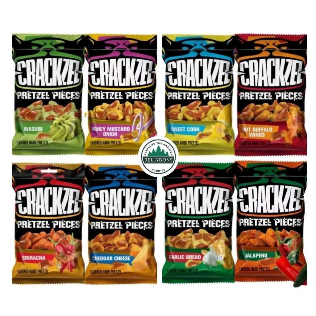 VENUS CRACKZEL PRETZEL PIECES Turkiye Snack Import Halal Wasabi Garlic Bread Sriracha Jalapeno Chedd