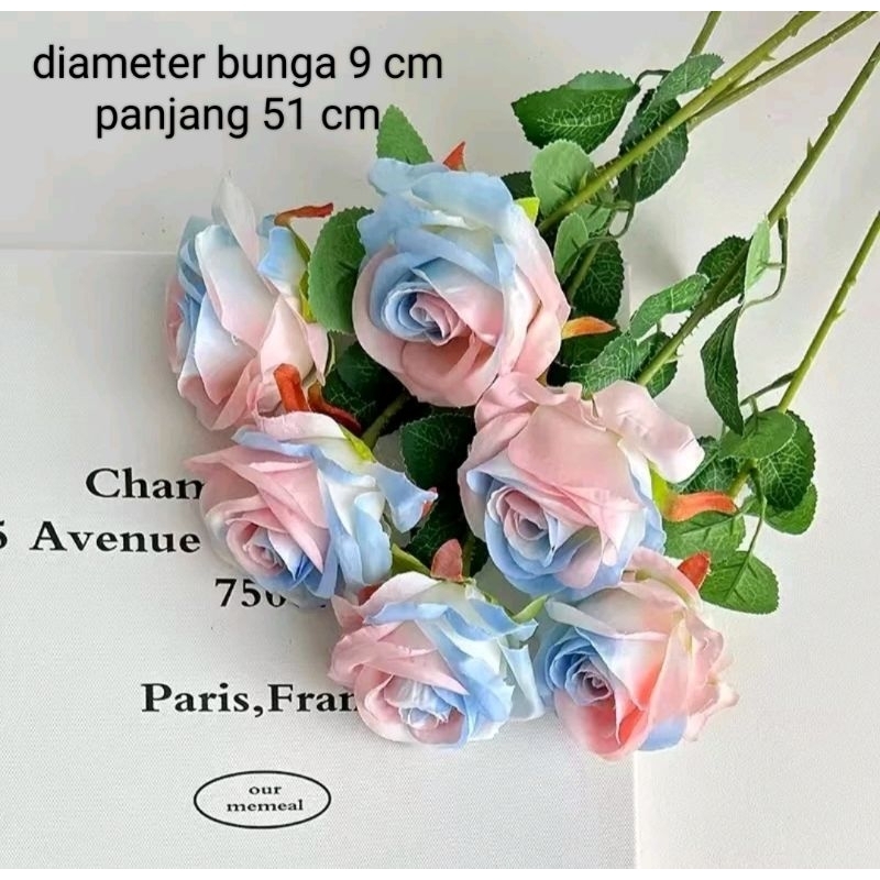 BUNGA MAWAR BESAR ARTIFICIAL PERTANGKAI