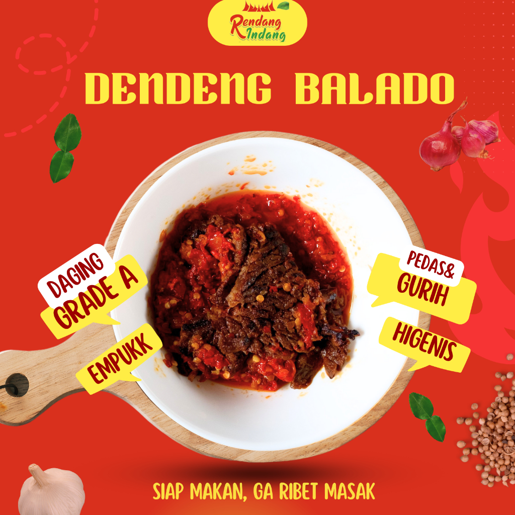 

[Rendang Indang] Dendeng Sapi Padang Pedas 250g Siap Makan