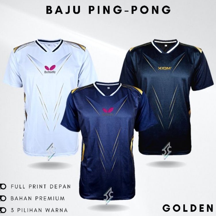 Harga Terjamin  BPP9 GOLDENBAJU PINGPONG DEWASA PREMIUM JERSEY PINGPONG BAJU TENIS MEJA KAOS PINGPON