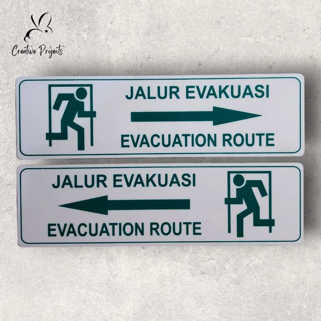 

Sign Akrilik Jalur Evakuasi Kanan + Jalur Evakuasi Kiri | Sign Acrylic