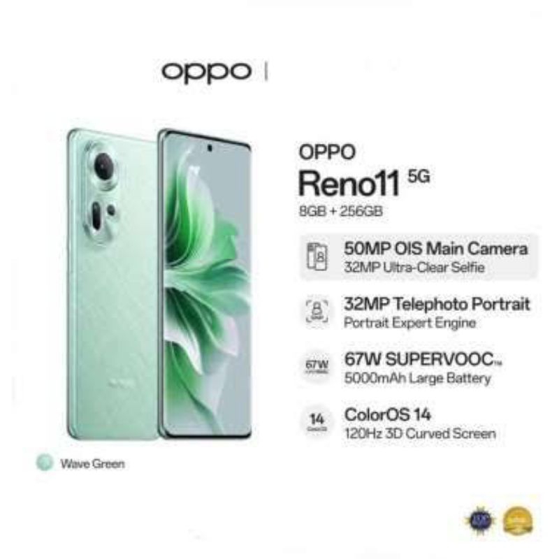 OPPO RENO11 5G RAM 8/256 GB | OPPO RENO 11 5G RAM 8 256 GB GARANSI RESMI OPPO