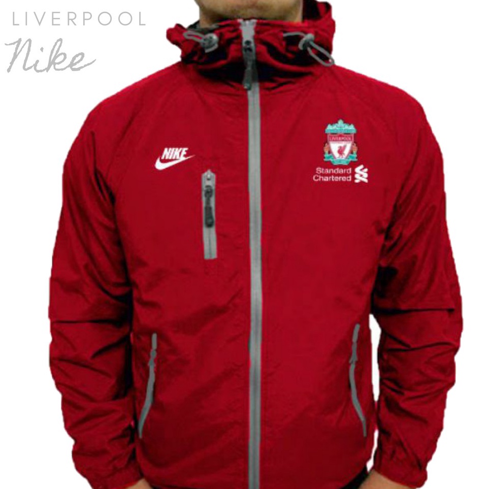 Update Sekarang  Jaket Liverpool Waterproof Outdoor Warna Merah Model Sporty