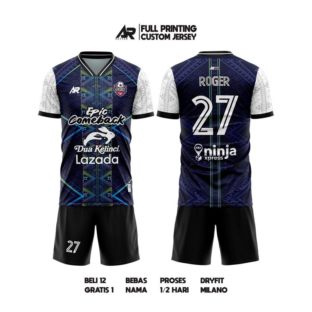 JERSEY FUTSAL /BOLA CUSTOM FULL PRINTING MOTIF BATIK 2024