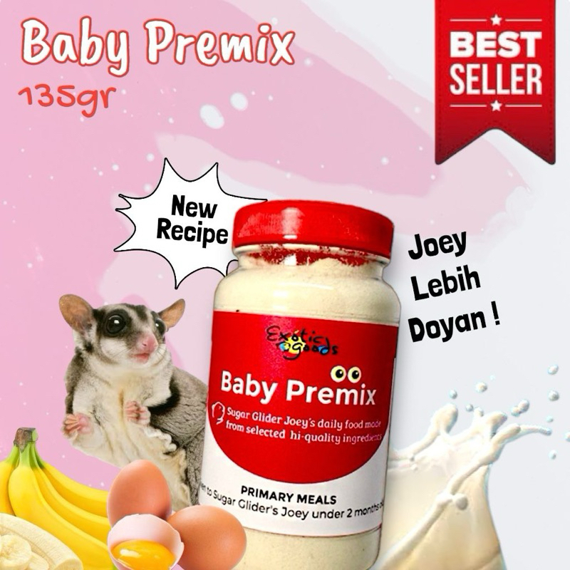 BABY PREMIX 135gr MAKANAN JOEY BUBUR JOEY MAKANAN SUGAR GLIDER JOEY BUBUR INSTANT SUGAR GLIDER JOEY