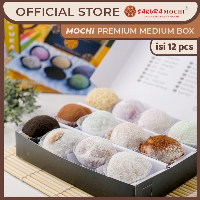 1212 Brand Medium Box Isi 12Pcs  Mochi Sakura  Sakura Mochi  Premium Medium Box Mochi sakura jogja s