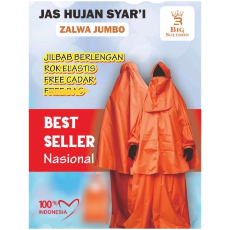 Mantol JUMBO muslimah jas hujan syari