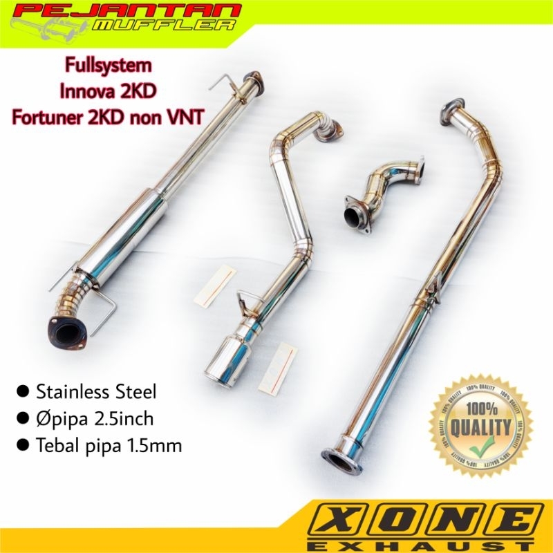 Knalpot Full system Innova Diesel 2KD Fortuner 2KD non VNT XONE EXHAUST