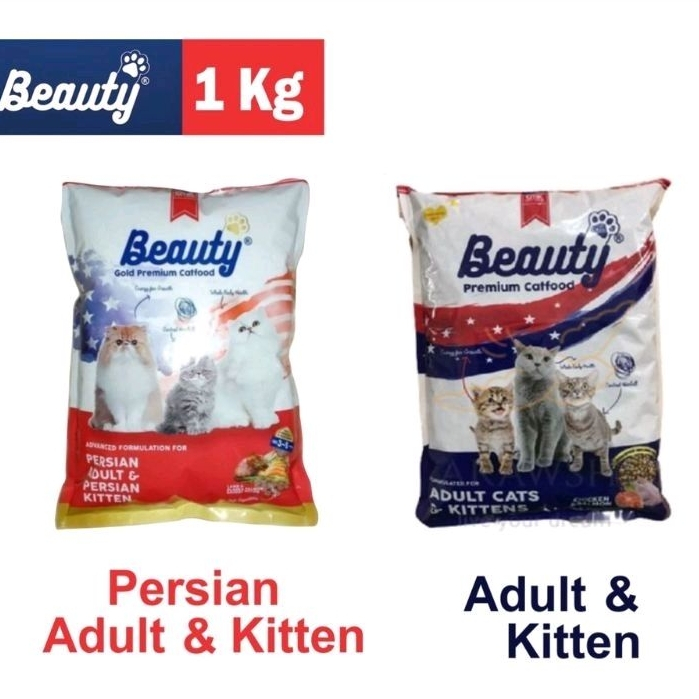 Beauty Premium - Beauty Gold Cat Food 1kg Makanan Kucing Beauty - Cat Food Beauty