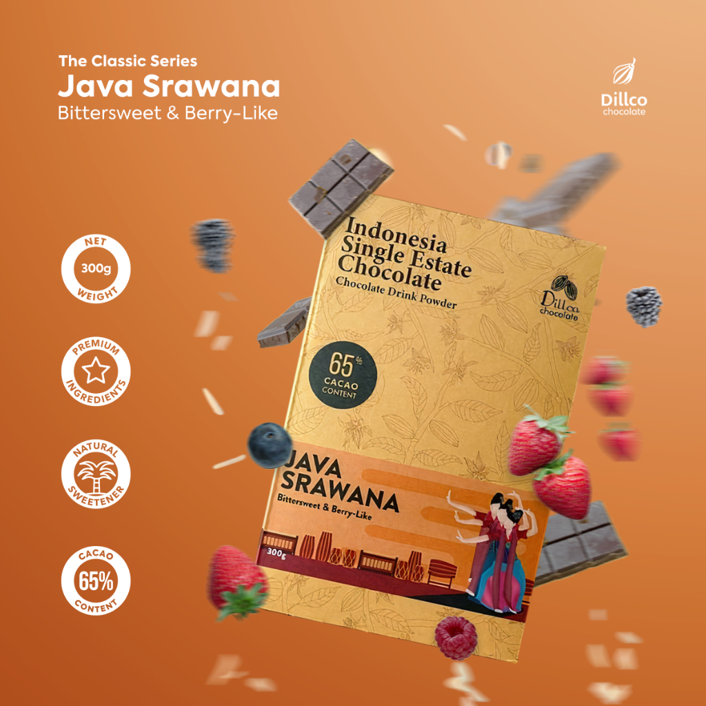 

DILLCO CHOCOLATE - Classic Series Java Srawana 300 Gram. Bubuk Coklat untuk HoReCa