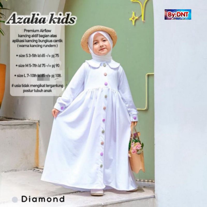 AZALIA DRESS KIDS POLOS || GAMIS ANAK KANCING RAINBOW PREMIUM AIRFLOW DNT
