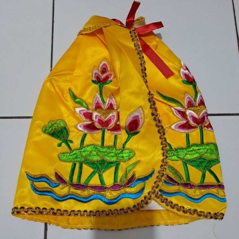 baju jubah patung dewi kwan im kuning 12 inch