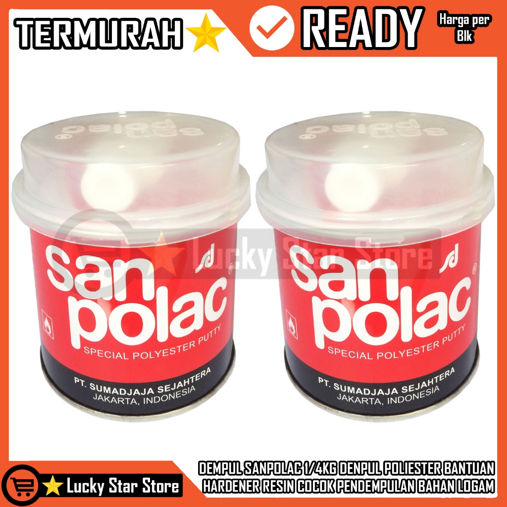 Dempul Sanpolac 250 Gram Dempol Besi Mobil Plastik Pelastik Sand Polak Kayu Motor Wall Putty Tembok 