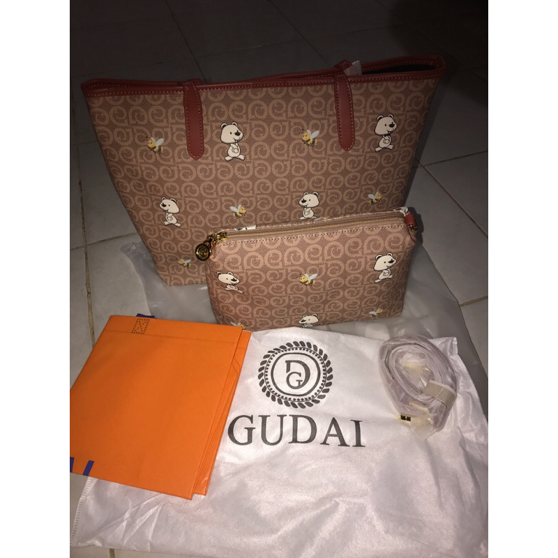 Tote Bag Tas Bahu Wanita Bear by Gudai Original #GD9199 | Tote Bag Bear Gudai