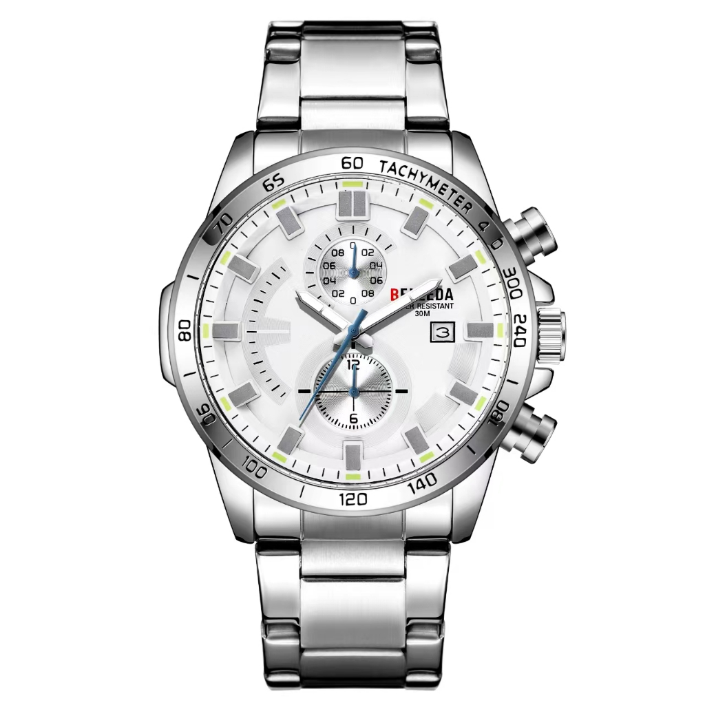 Jam Tangan Pria Belleda 9171 Chronograf Anti Air 3Atm Tanggal Aktif Watches
