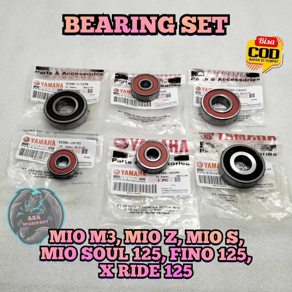 Paket Bearing Rasio Set 2PH Motor Yamaha Mio M3 , Mio Z , Mio S , Soul GT 125, Fino FI 125, X Ride 1