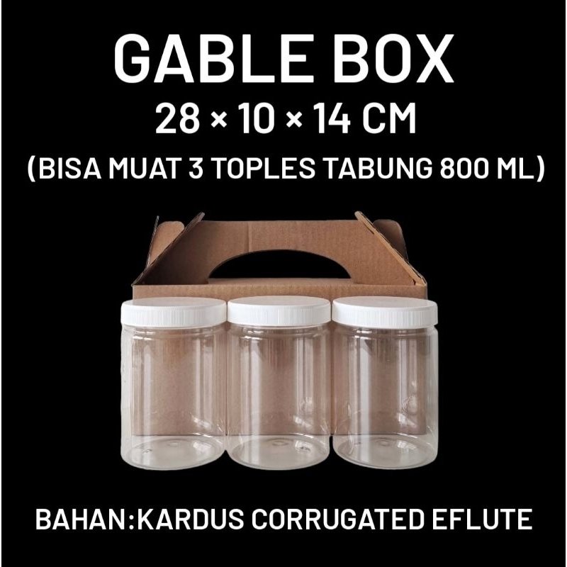 

(MIN ORDER 10 PCS) GABLE BOX 28x10x14 / BOX TOPLES TABUNG 800ml / BOX TOPLES TABUNG ISI 3