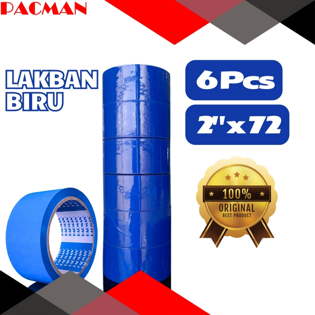 

Lakban warna Biru merk Pacman original 100% 1 slop (6 pcs)