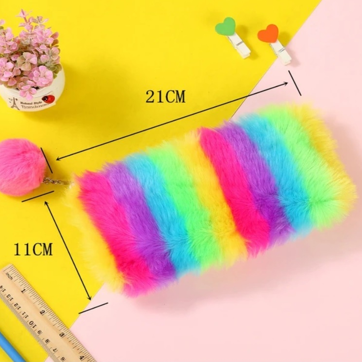 

KOTAK PENSIL / MAKEUP BULU RAINBOW