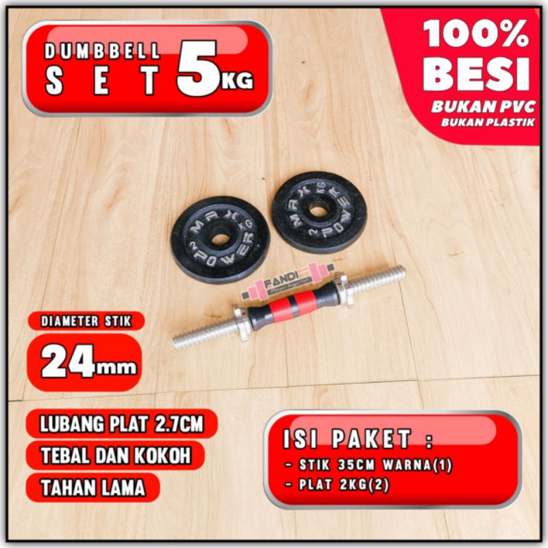 Barbel 5kg BESI - Dumbbell Set 5kg - Dumbell 5kg - dumble 5kg