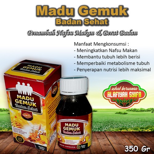 

KEMASAN BARU MADU GEMUK BADAN SEHAT ISI 350GR ALAFIYAH PENAMBAH NAFSU MAKAN DAN BERAT BADAN