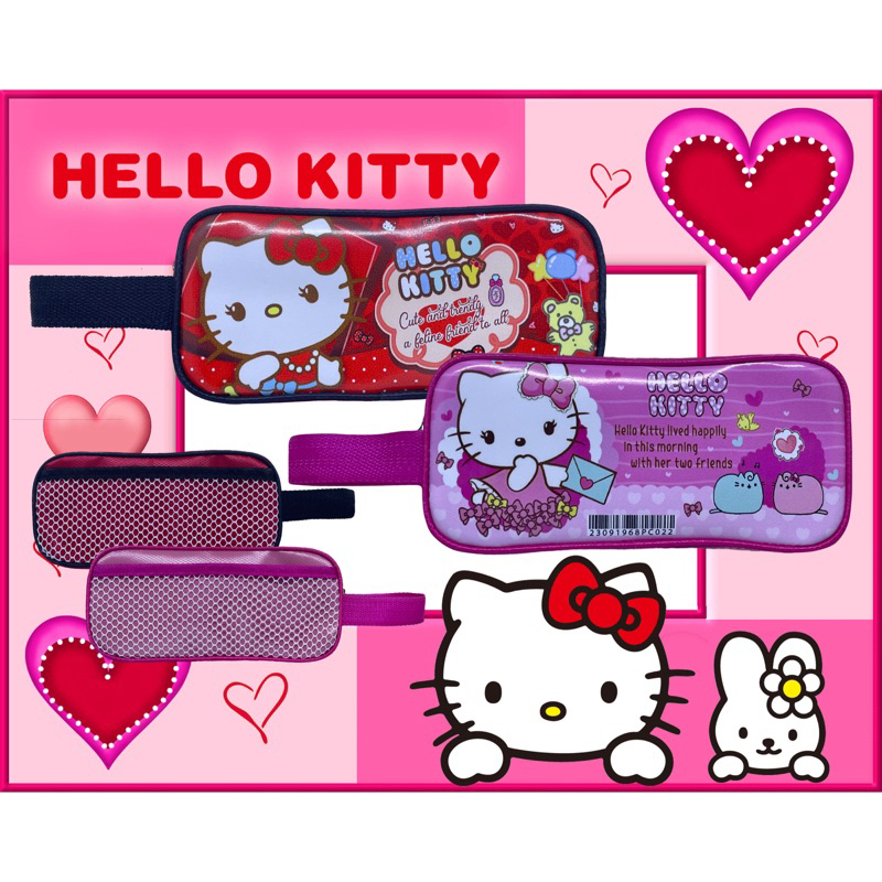 

Murah Kotak Tempat Pensil Anak Hello Kitty Dengan Extra Kantong Jaring