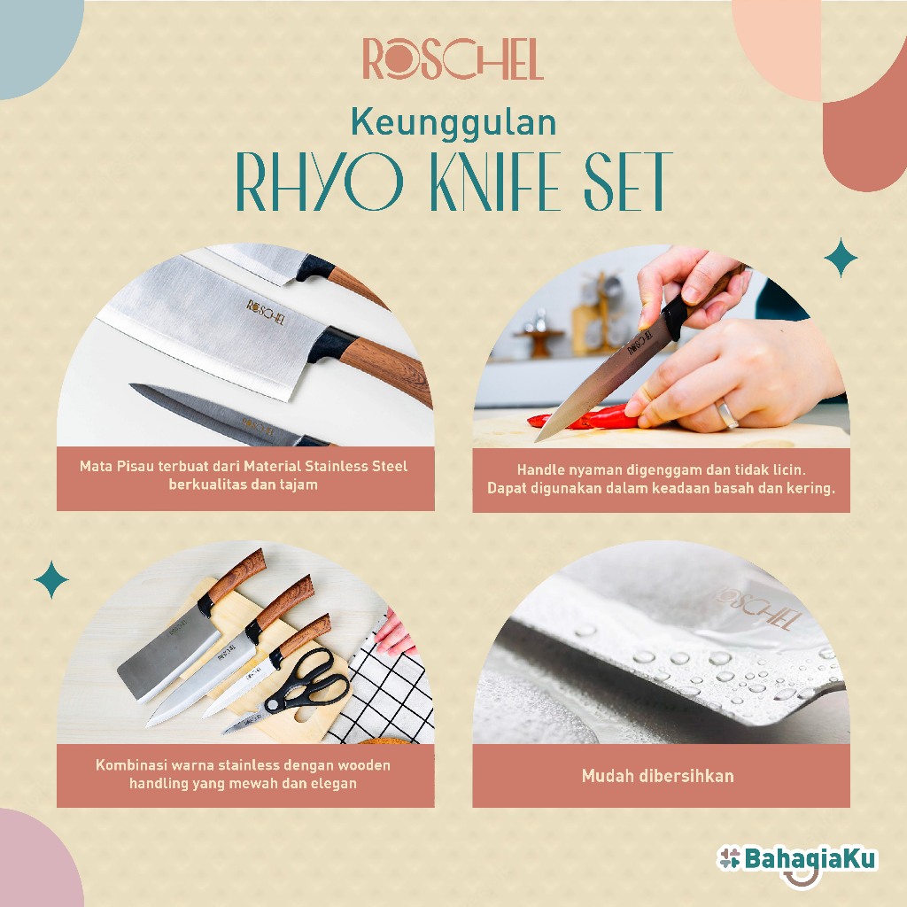 Pisau Dapur Roschel Rhyo Knife Set