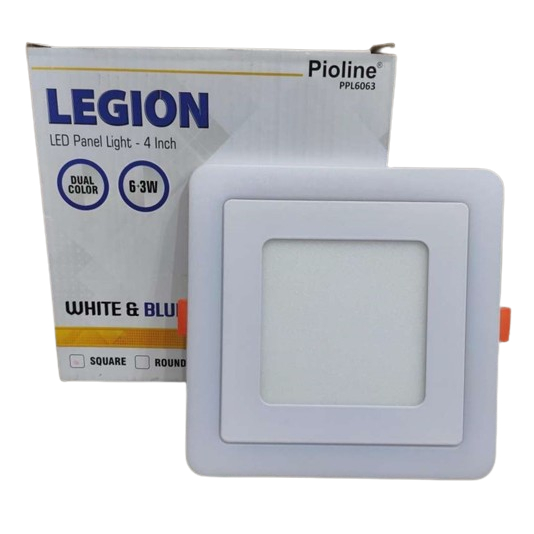 DOWNLIGHT LED 3WARNA SEGI WHITE+BLUE 6WATT 4INCHI PIOLINE