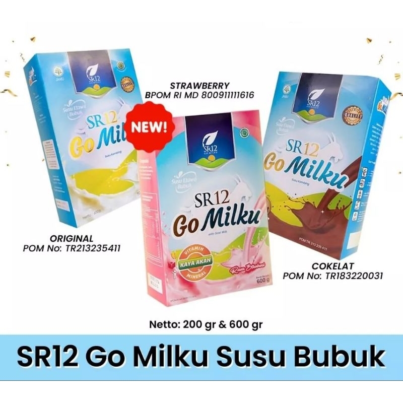 

SR12 GO MILKU | SUSU BUBUK KAMBING ETAWA PREMIUM| BPOM | TIDAK BAU AMIS TIDAK BIKIN ENEG
