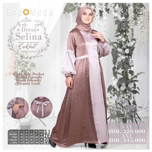 Endomoda Selina Dress Gamis Muslimah Wanita