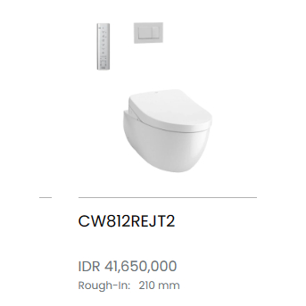 Closet Kloset duduk TOTO  Single Bowl Wall Hung Toilet Kualitas1 Grade A CW812REJT2
