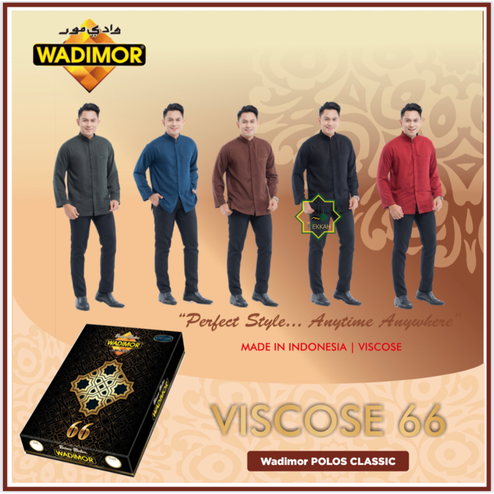 Baju Koko Wadimor Viscose 66 Model Polos Classic | Baju Koko Anak Muda | Baju Muslim Wadimor Dewasa