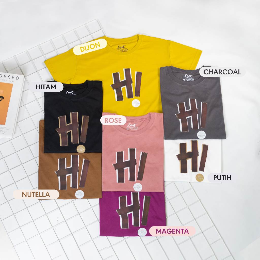 MOTIF HI LERIST - KAOS OVERSIZE WANITA WITH SAY HI COTTON COMBED BAJU KAOS DISTRO LERIST