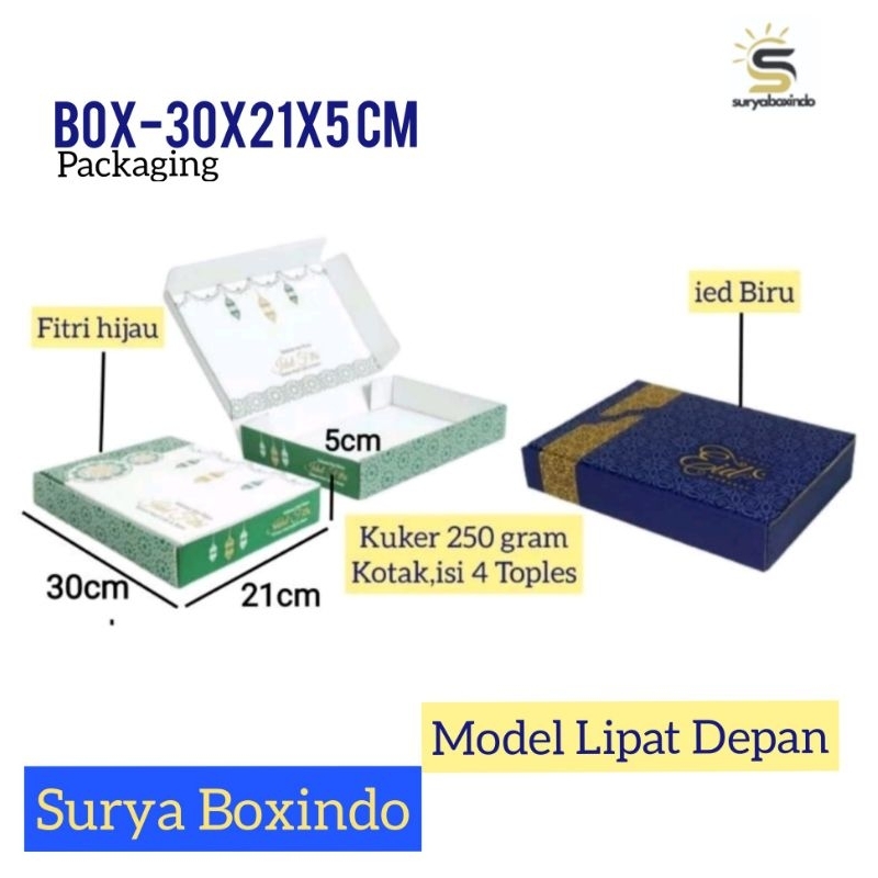 

Box 30x21x5 cm{ Kuker Toples kotak isi 4}/Kardus/Keukering/idulfitri