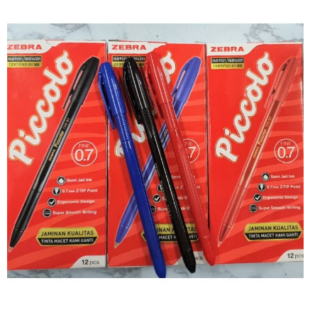 

Pena Zebra Piccolo 0.7 Hitam ~ Merah ~ Biru ( PCS )