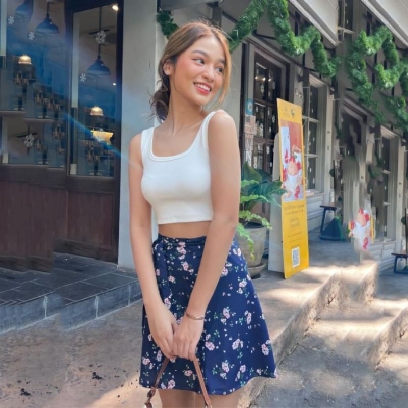 Tanktop Crop Rib U Premium Short / Tanktop Crop Korean Style
