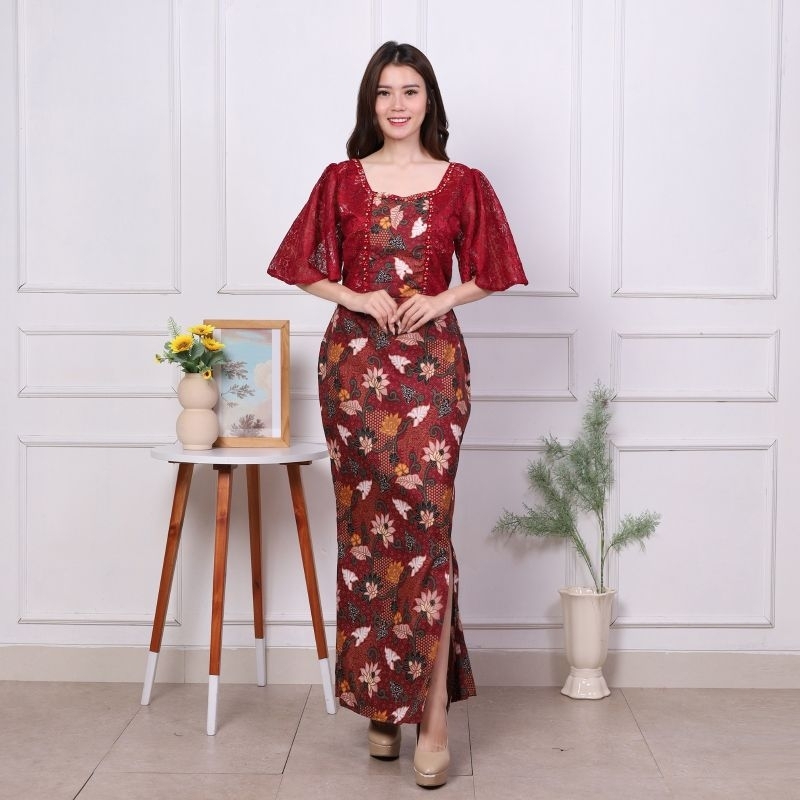 Dress wanita pesta gaun wanita dress merah baju Natal Christmas