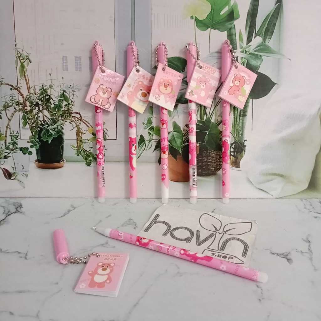 

qwe (12pc) PEN GEL gantung BUKU MINI motif SANRIO PENA PULPEN KUROMI CINNAMOROLL LABUBU